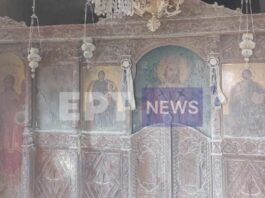 Λέσβος: Φωτιά στην Παναγία Γοργόνα στο Λιμάνι της Συκαμιάς