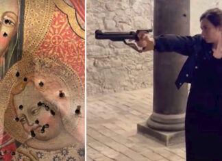 ΣΟΚ! Μουσουλμάνα πολιτικός πυροβόλησε εικόνα της Παναγίας (ΦΩΤΟ & ΒΙΝΤΕΟ)