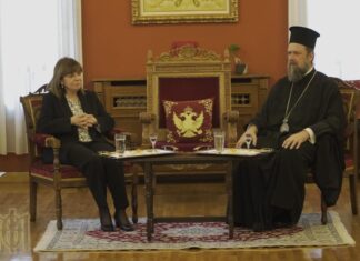 Θερμή Υποδοχή της Αικατερίνης Σακελλαροπούλου από τον Μητροπολίτη Θεσσαλονίκης