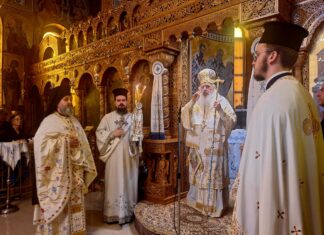 Ο Κασσανδρείας Νικόδημος στον Ιερό Ναό Κοιμήσεως της Θεοτόκου Σάρτης