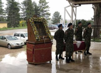 Δοξολογία για την Προστάτιδα του Πυροβολικού Αγία Βαρβάρα στη Θήβα