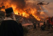 Στο πλευρό των πυροσβεστών η Εκκλησία: Προσευχές και οδύνη για τους πέντε πεσόντες ήρωες