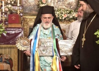 Η άνοδος της Ιεράς Εικόνος της Κοιμήσεως της Θεοτόκου προς το Μετόχι της Γεθσημανής