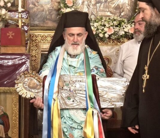 Η άνοδος της Ιεράς Εικόνος της Κοιμήσεως της Θεοτόκου προς το Μετόχι της Γεθσημανής