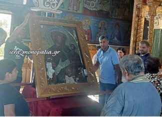 Σε κλίμα κατάνυξης η μεταφορά της Παναγίας της Μηλιώτισσας από το προσκυνητάρι Της