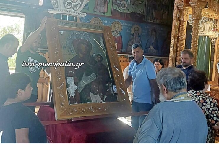 Σε κλίμα κατάνυξης η μεταφορά της Παναγίας της Μηλιώτισσας από το προσκυνητάρι Της