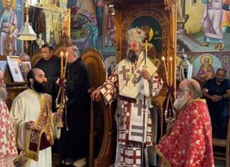 Σαντορίνη: Αρχιερατική Θεία Λειτουργία και λιτανεία για την εορτή του Αγίου Ευσταθίου